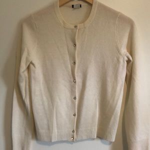 J Crew Cream Diamond button cardigan